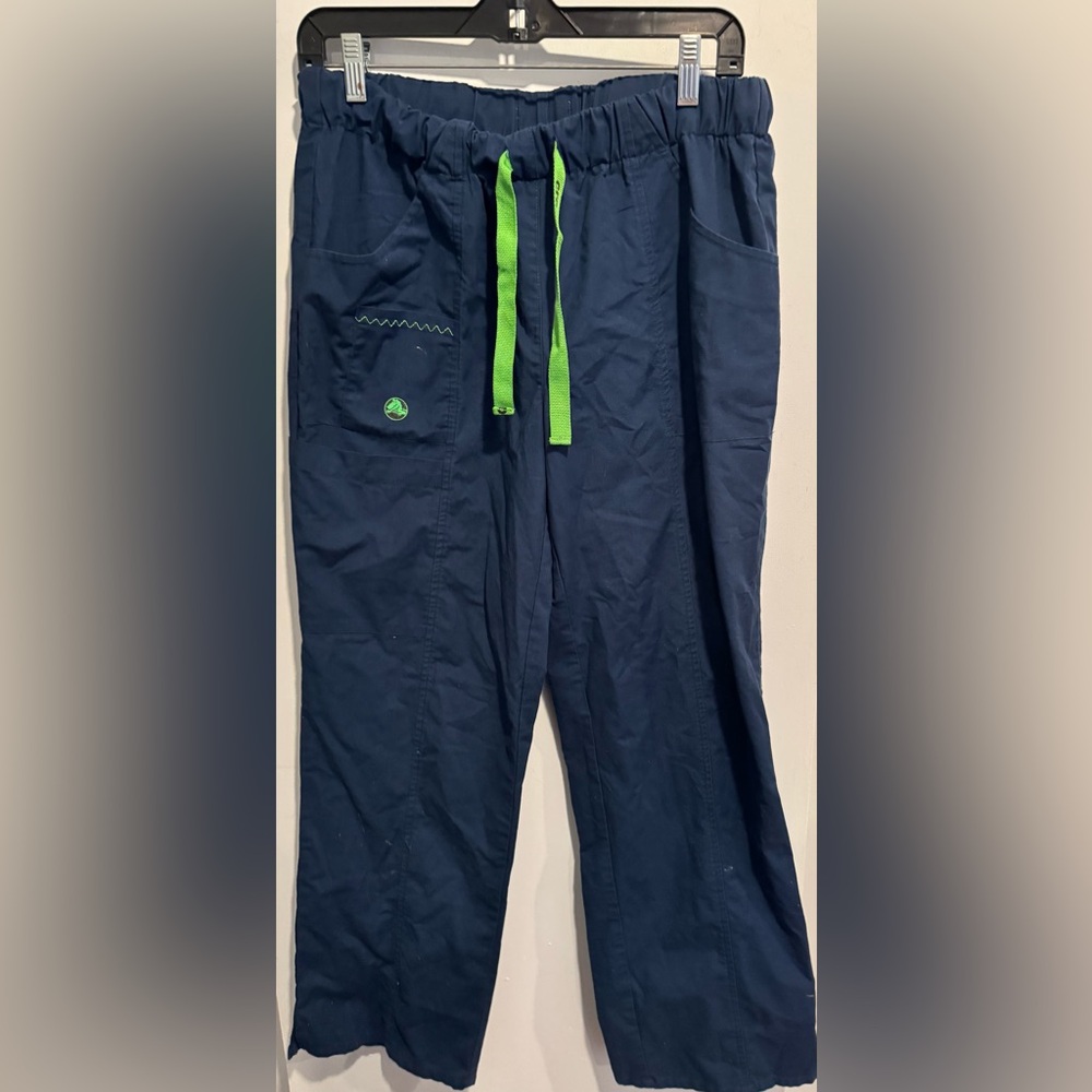 Crocs Felicia scrub pants medical Apparel Women M navy neon green cargo